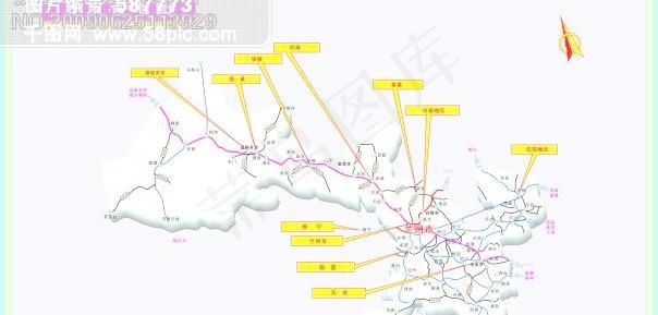 甘肃省交通-矢量地图cdr矢量模版下载