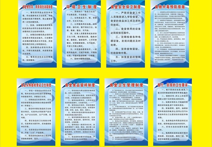 食堂制度图片cdr矢量模版下载