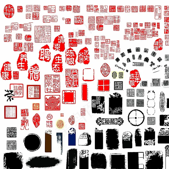 图章大全  印章 图标 中国风图片psd模版下载