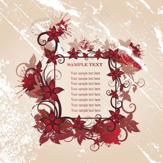 时尚花朵边框矢量素材