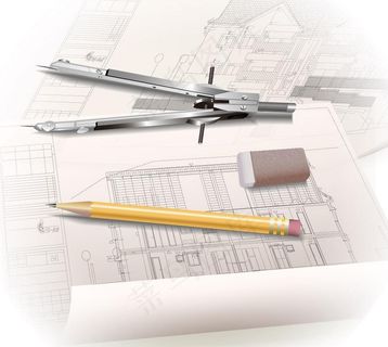 城市建筑别墅设计图矢量图片