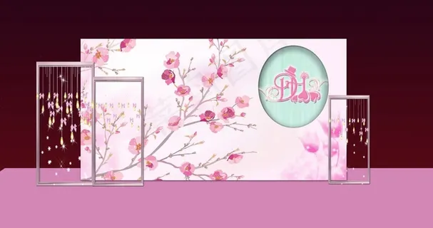 唯美婚庆花卉背景板