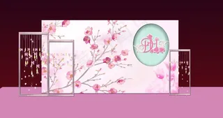 唯美婚庆花卉背景板