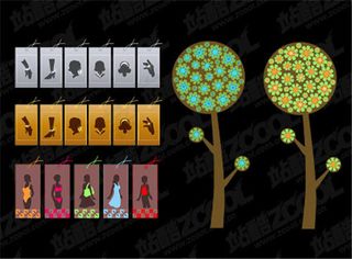 人头像树衣服矢量素材