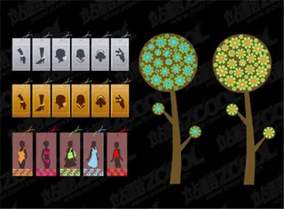 人头像树衣服矢量素材