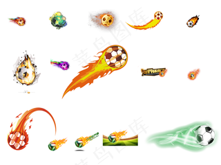 世界杯飞跃足球火焰足球元素
