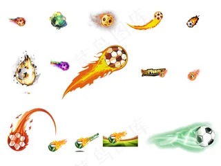 世界杯飞跃足球火焰足球元素