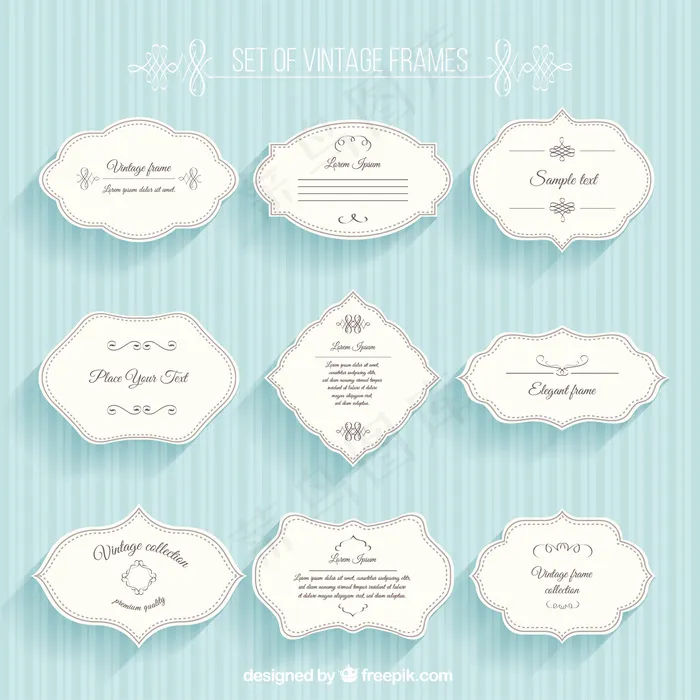 集复古标签ai矢量模版下载