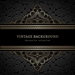 金色欧式花纹边框金属质感背景底纹