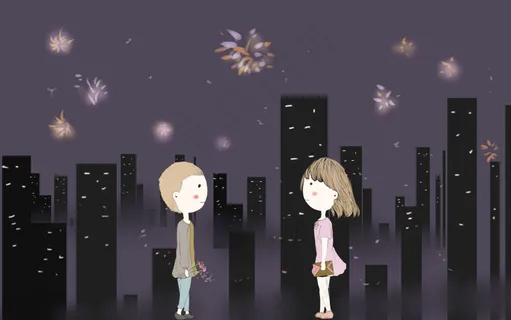 情人节q版插画图片淘宝海报