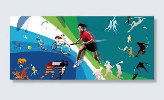 体育运动人物壁画图片