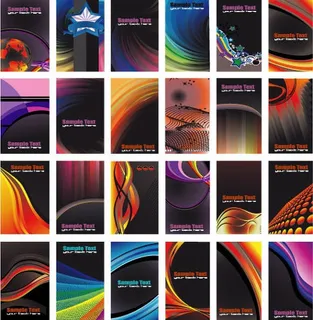 多款炫彩卡片模板矢量素材