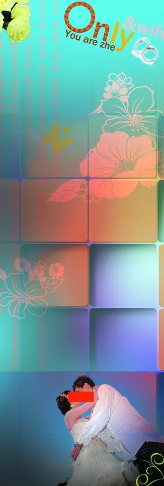 婚纱 展架 婚礼图片(1800X4800(DPI:74))psd模版下载