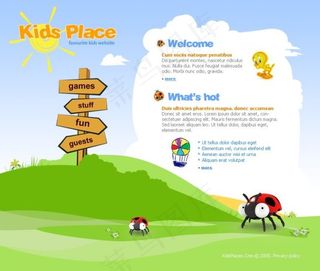 卡通可爱网页psd模板