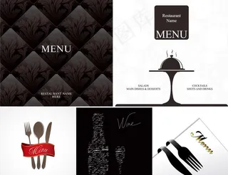 古典花纹底纹欧式菜单封面图片