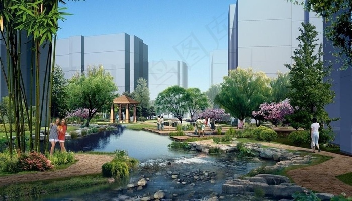 住宅小区园林景观效果图图片
