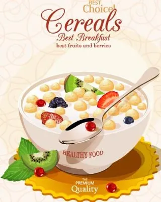 创造性的谷物食品广告海报矢量