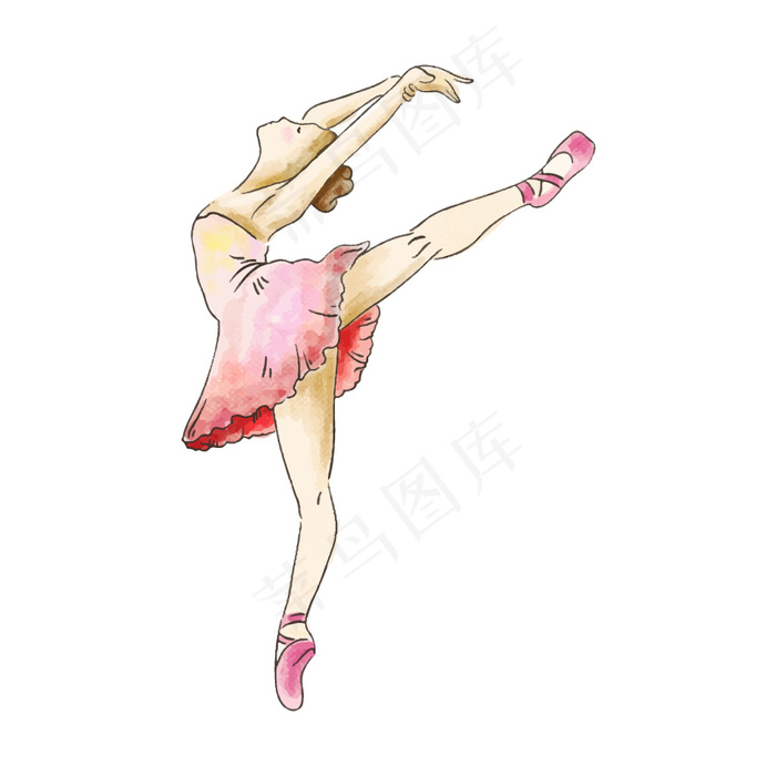手绘芭蕾舞蹈元素