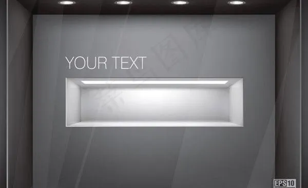 橱窗展示效果图模板矢量素材二eps,ai矢量模版下载