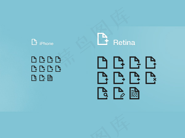 iphone文件系列图标PSD素材psd模版下载