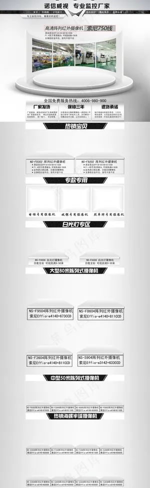 淘宝监控产品首页装修模板PSD素材