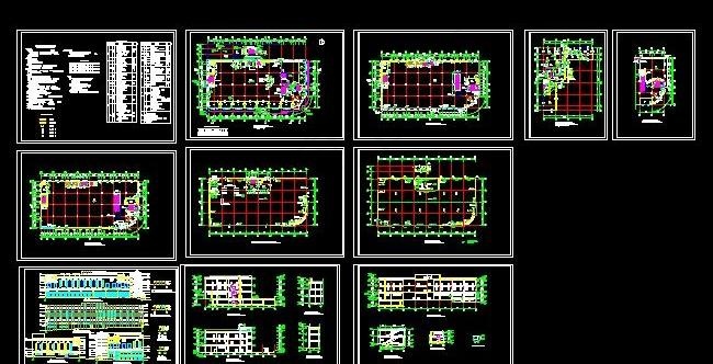 大连全套三层购物广场建筑施工图