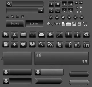 网页菜单按钮psd素材