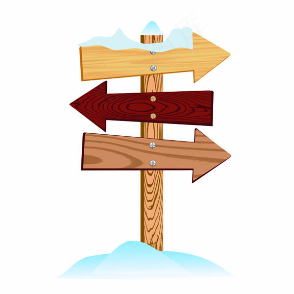 矢量木质指路牌设计素材