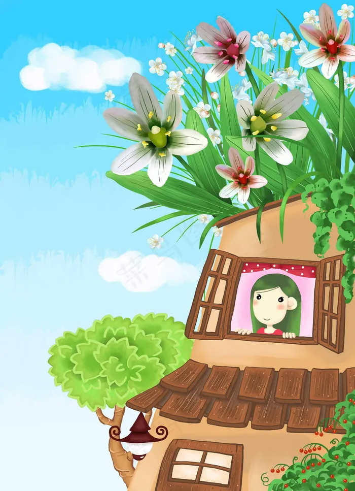 屋頂上的花