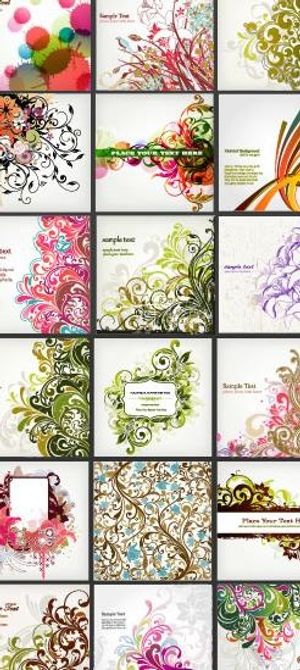 多款漂亮的时尚花纹背景矢量素材