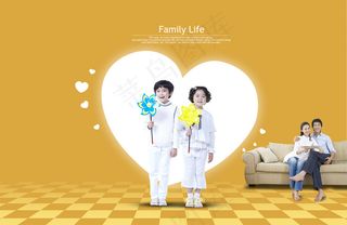 韩国家庭教育人物PSD分层图