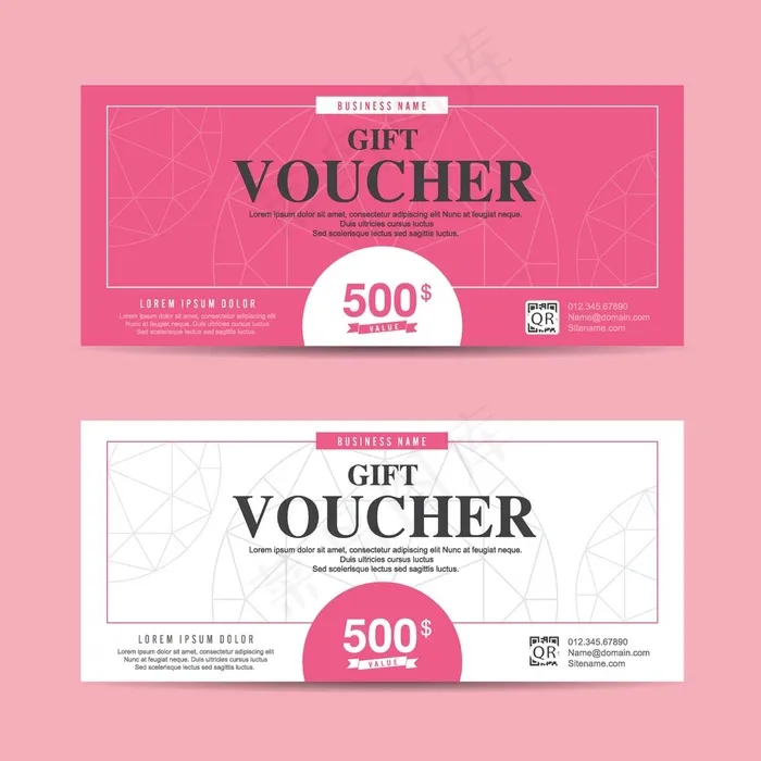 粉色抵用券图片eps,ai矢量模版下载
