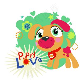 可爱的小狗印花