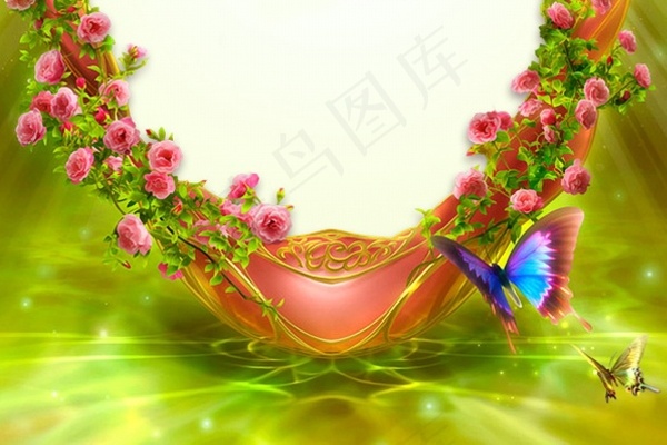 精美花卉装饰PSD边框设计ai矢量模版下载