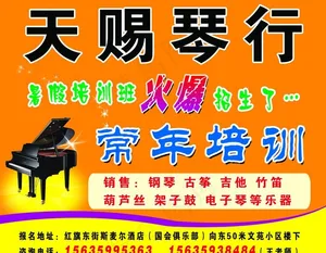 天赐琴行招生海报图片