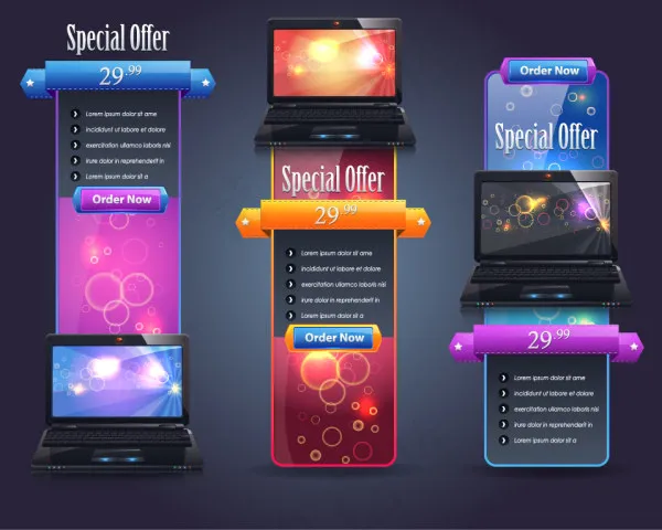 酷炫网页banner标签设计矢量素...ai矢量模版下载