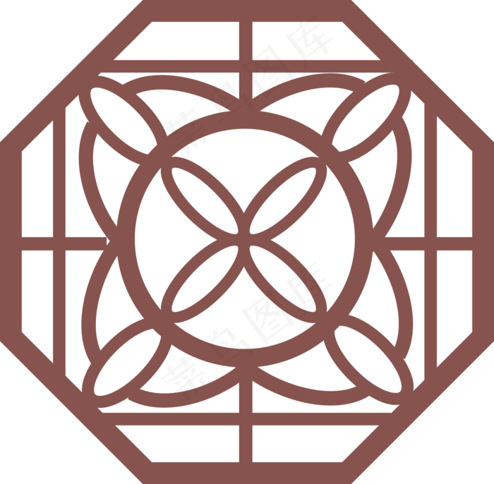 中国风窗格花格PNG免扣素材