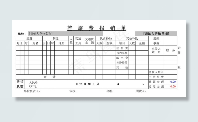 差旅费报销单