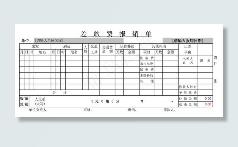 差旅费报销单