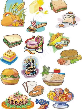 糖果 蛋糕 麵包 汉堡图片