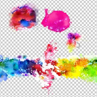 水墨笔刷彩色墨迹