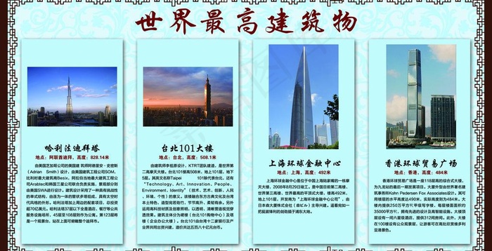 世界最高建筑物图片psd模版下载