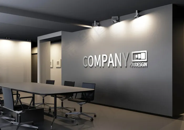 LOGO样机高端办公室智能贴图psd模版下载