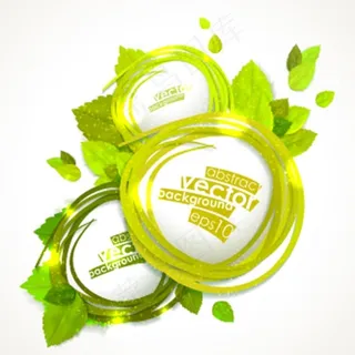 绿色环保矢量素材花纹绿叶