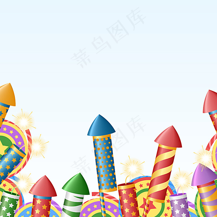 彩色节日烟花火箭图片