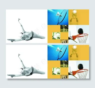 运动类形象页设计图片