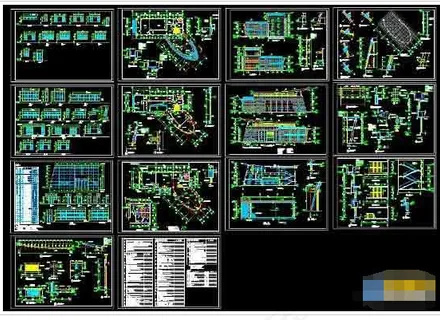 某连体办公大楼cad设计方案施工图