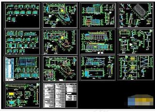 某连体办公大楼cad设计方案施工图