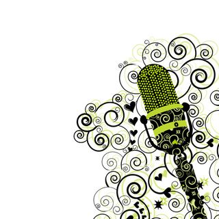 花的麦克风矢量素材