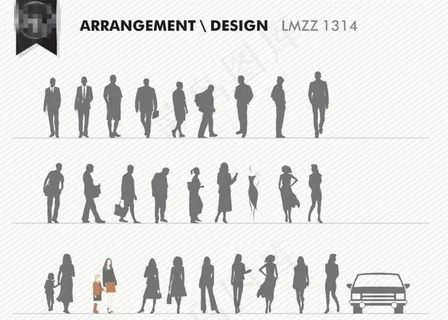 人汽车剪影标识图标广告设计